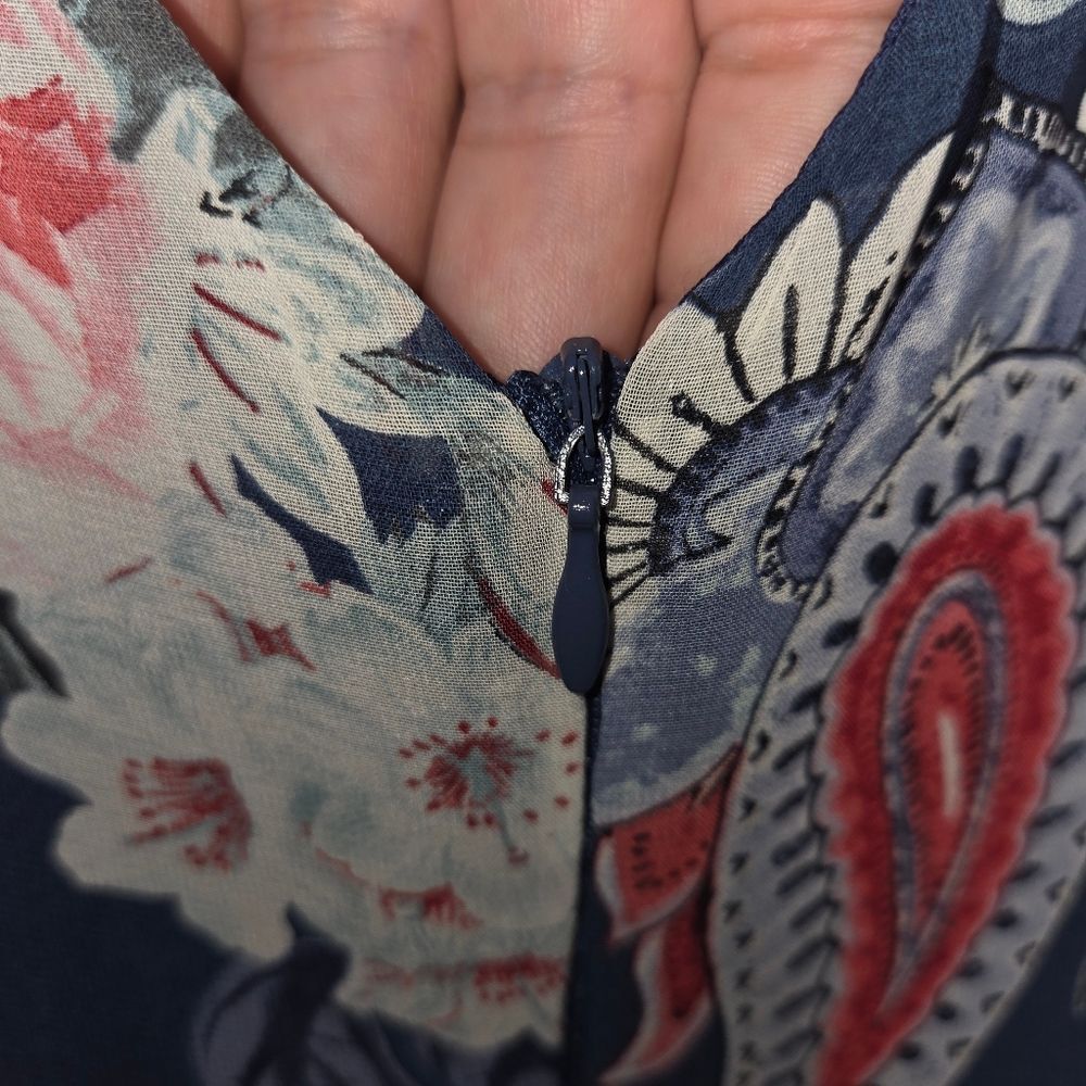 Lulus Romantic Fantasy Pink & Blue Floral Paisley Print Maxi Dress, Size Small - Picture 7 of 9